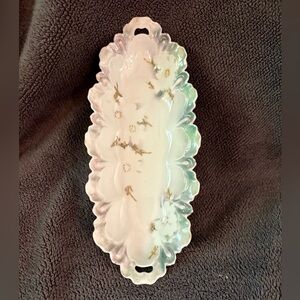 Antique RS Prussia Floral Relish Celery Dish